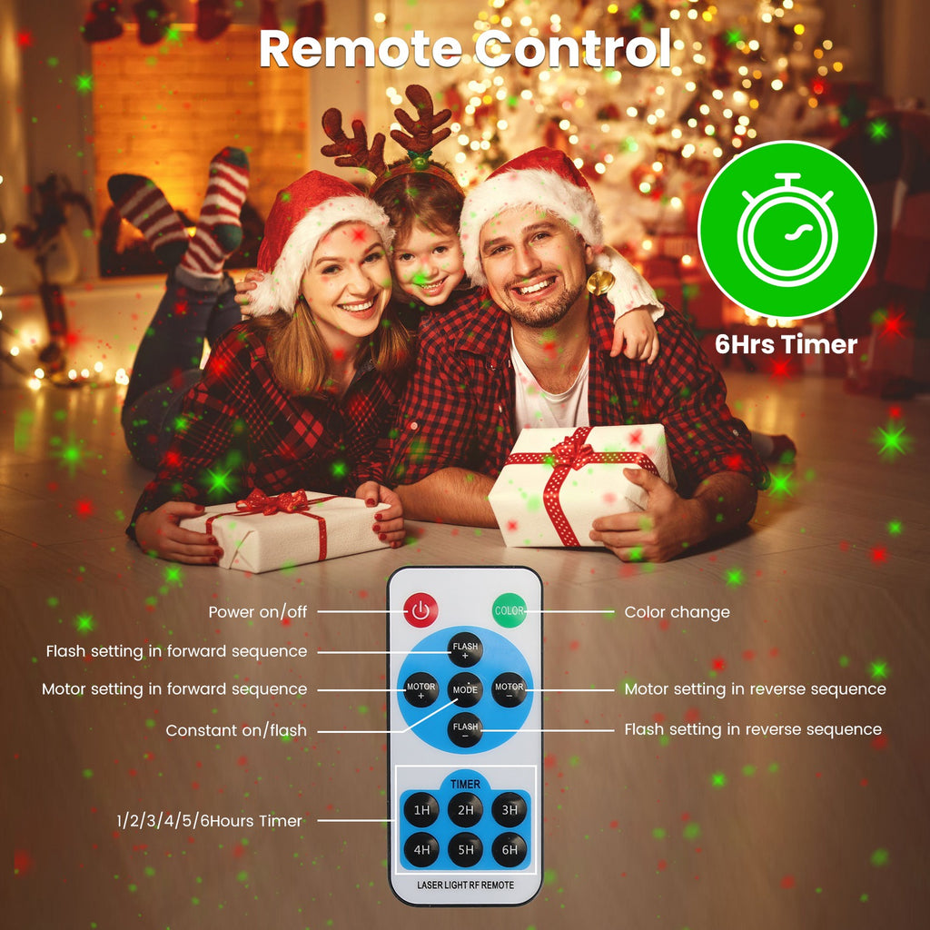 Red and green laser projector light for Halloween and Christmas