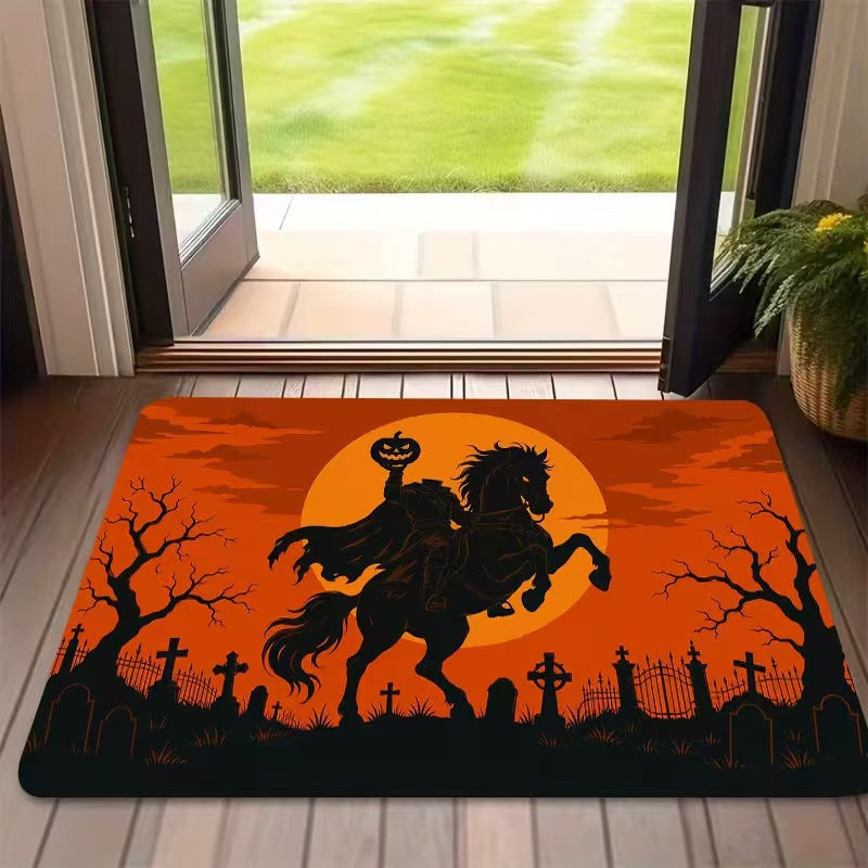 Halloween entry mat shown in three available sizes
