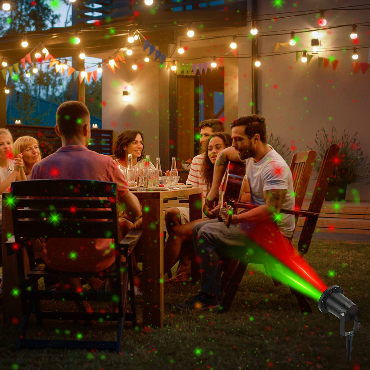 Laser projector light mounting bracket and ground stake