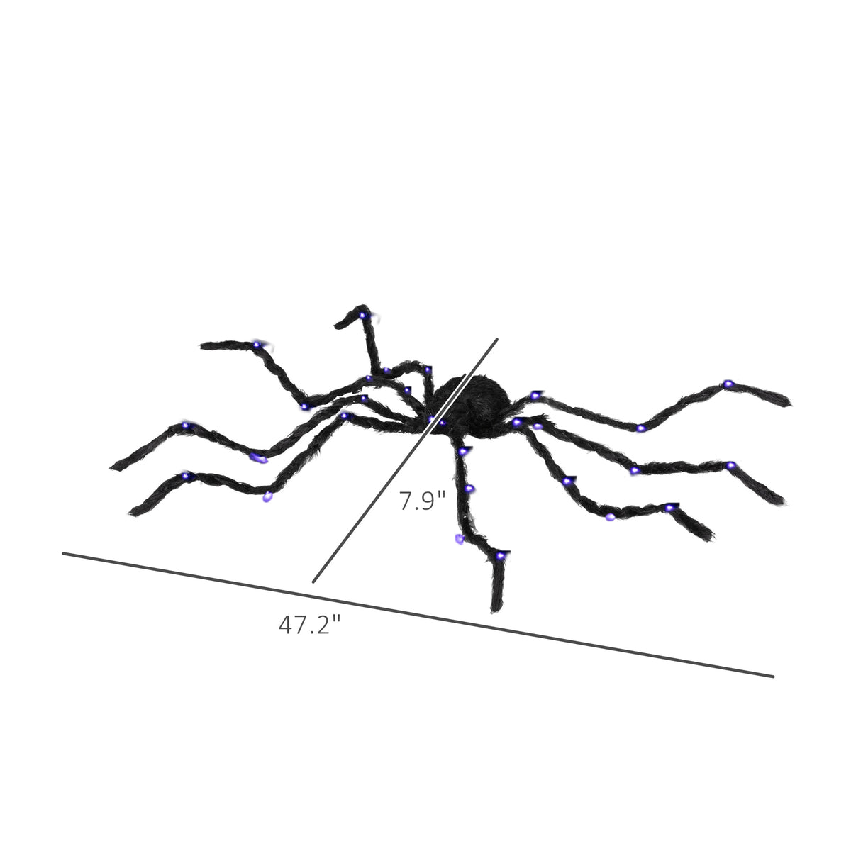 Motion sensing Halloween spider decoration lit purple at night