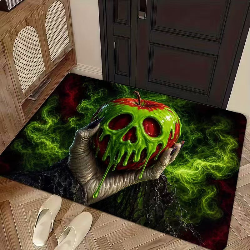 Halloween door mat with trick or treat lettering