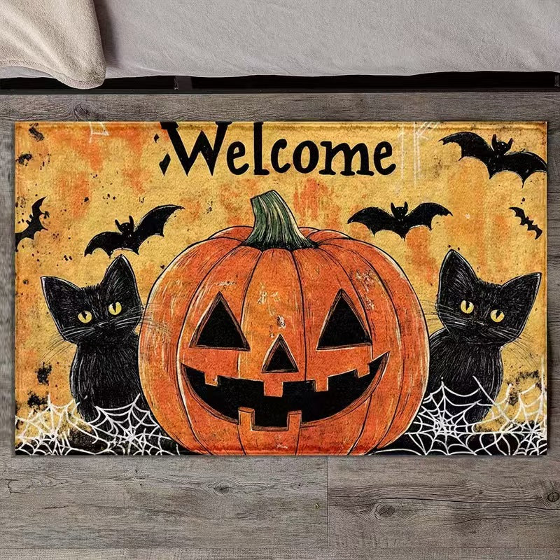 Halloween doormat with skeleton design