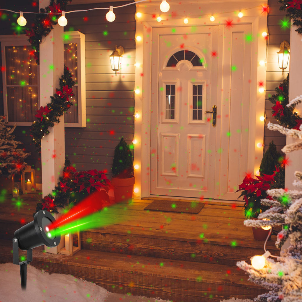 Christmas laser projector light in red and green