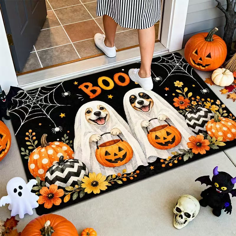 Halloween doormat design with witch motif